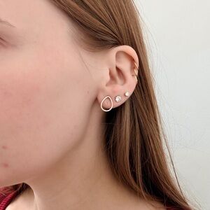 Solid 10k Rose Gold Teardrop Earrings